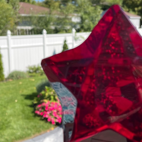 Rosenthal Red Ruby Crystal Star Paperweight - Picture 5 of 6